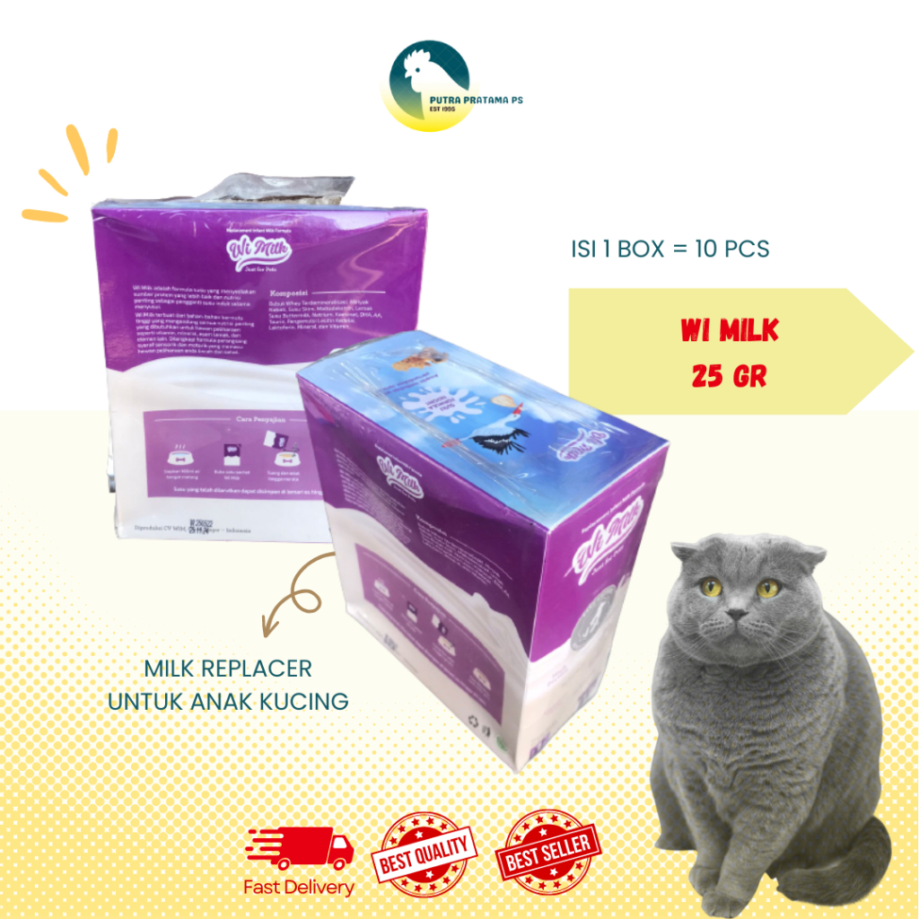 WI MILK 1 sachet 25gr - Susu Kucing wi milk - wi milk 25gr - Ecer dan Grosir