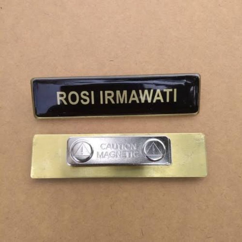 

Name Tag/Papan Nama Dada Kuningan Magnet