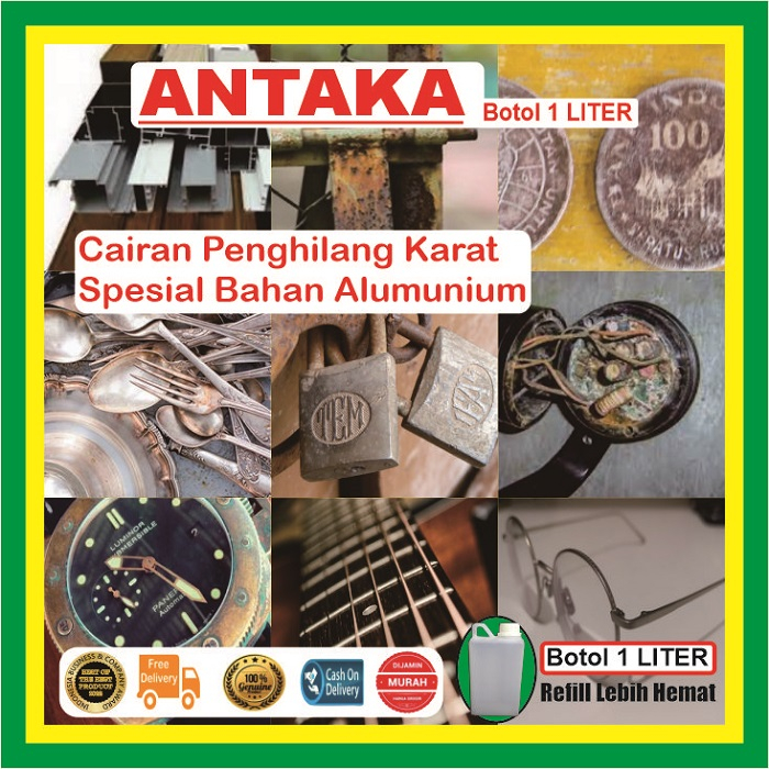 ANTAKA Cairan Pembersih Karat Alumunium 1 Liter Kemasan Hemat Rust Remover Kunci Tembaga Kacamata Ua