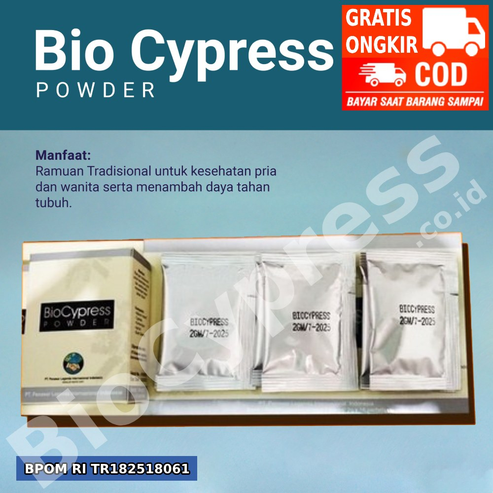 BioCypress Original isi 6 Sachet Powder Obat Herbal Bio Cypress, Solusi Mengatasi Stroke, Diabetes, 
