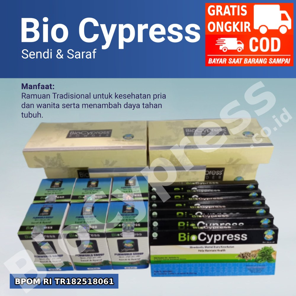 BioCypress Original - Bio Cypress Obat Herbal Stroke, Diabetes, Asam Urat, Batuk, Asam Lambung, Send