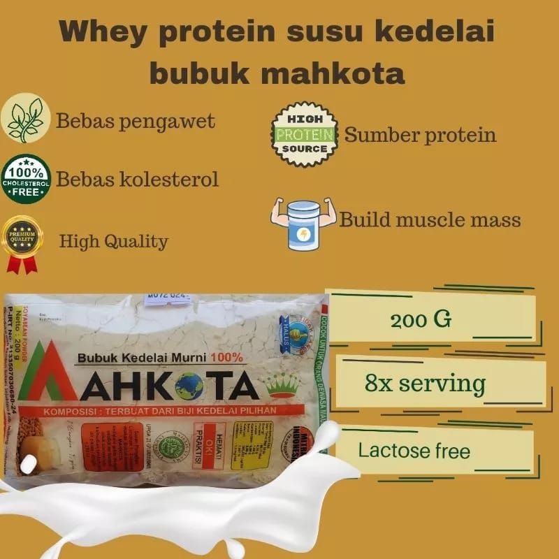 

SUSU KEDELAI BUBUK ASLI MAHKOTA 200GRAM