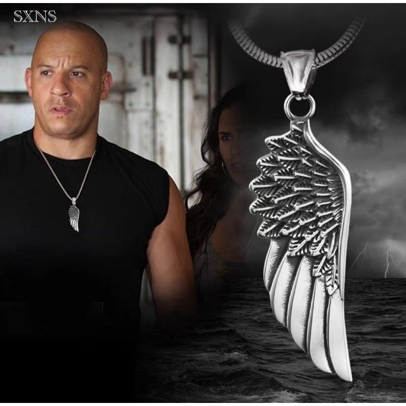 KALUNG TITANIUM PRIA DAN WANITA LIONTIN SAYAP ANTI KARAT