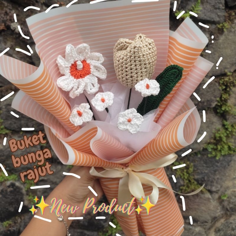 Buket bunga rajut / Buket rajut murah