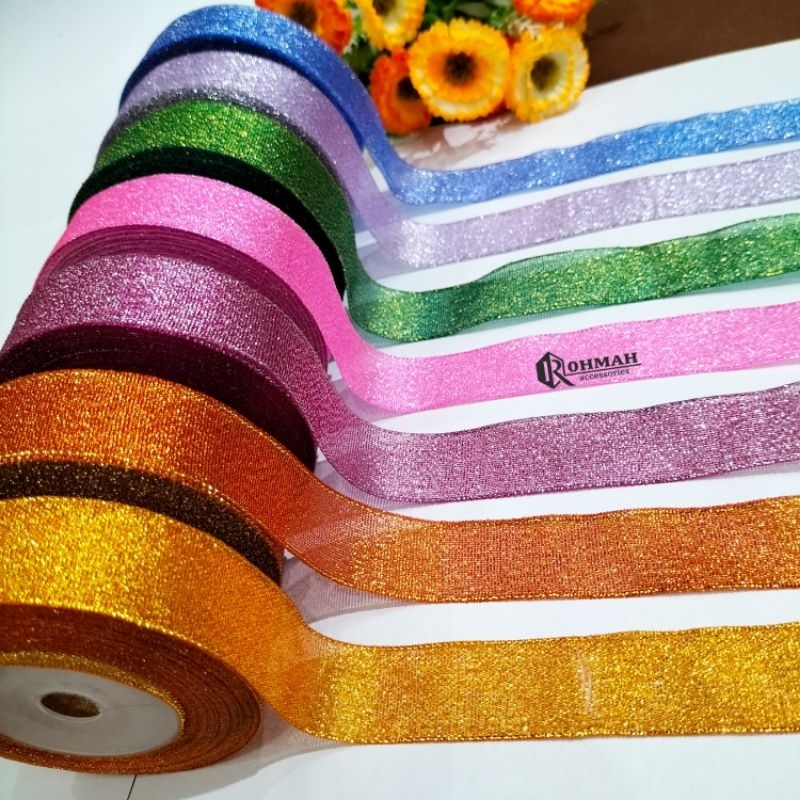 Pita Glitter Metalik 2,5 cm per-meter