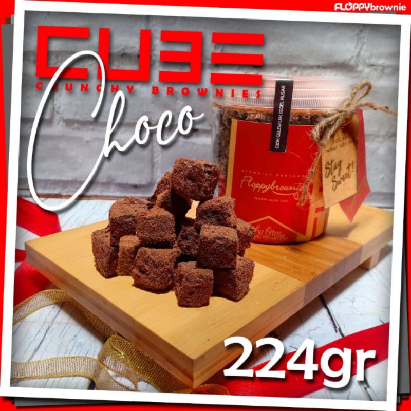 

CUBE CHOCO 224gr, Camilan Brownies Kering Taburan Susu Bubuk Coklat