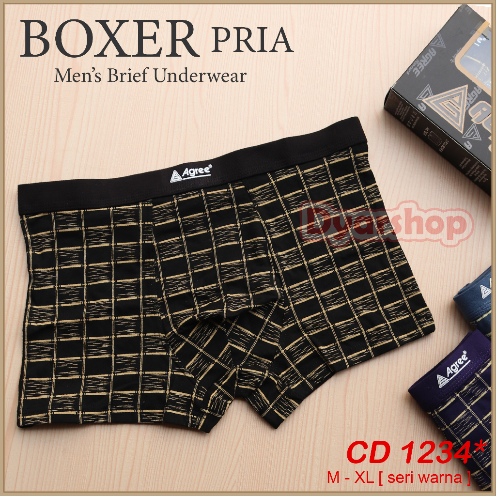 [ 3 pcs ] Boxer AGREE Sport 1234 | Celana Dalam Boxer Pria Agree Sport Berkualitas | CD Boxer Agree 