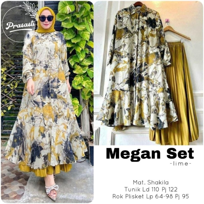 baju setelan rok muslim wanita MEGAN set