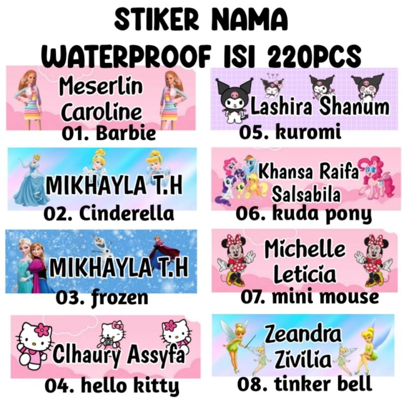 

stiker nama 1 motif