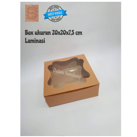 1pak=10pcs Dus kue Ukuran 20x20x7,5 Laminasi,Box Cathering,Dus Brownies ukuran 20x20x7,5 Laminasi,Du