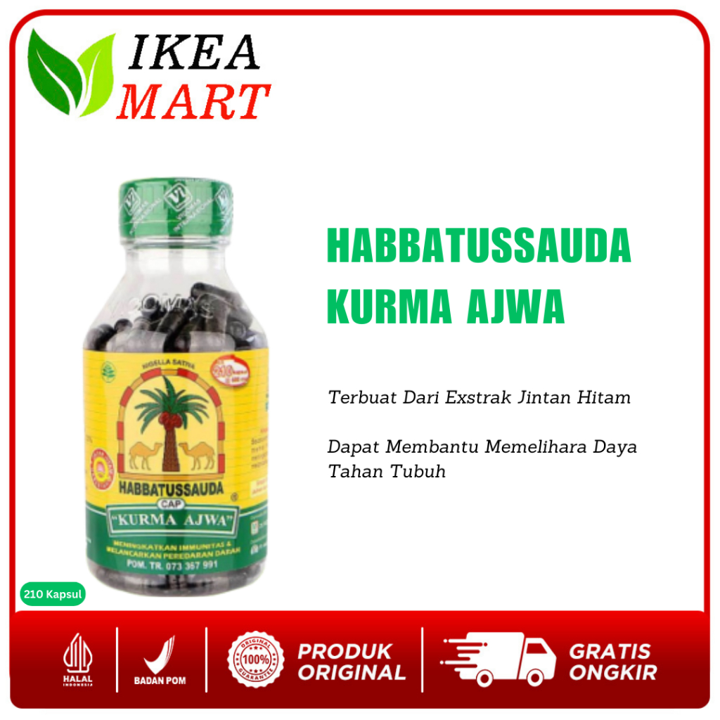 Habbatussauda Kurma Ajwa 210 Kapsul Jinten Hitam Serbuk Bubuk Murni Minyak Asli Original Habatusauda