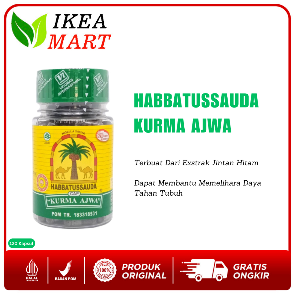 Habbatussauda Kurma Ajwa 120 Kapsul Jinten Hitam Serbuk Bubuk Murni Minyak Asli Original Habatusauda