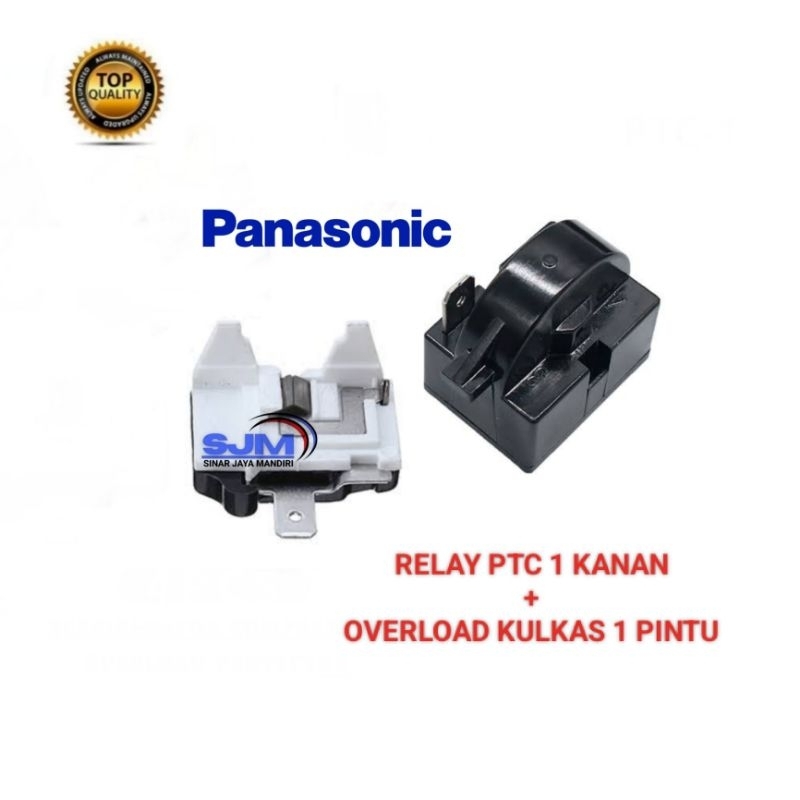 Relay Ptc 1 Pin Kanan + Overload Kulkas 1 Pintu Panasonic