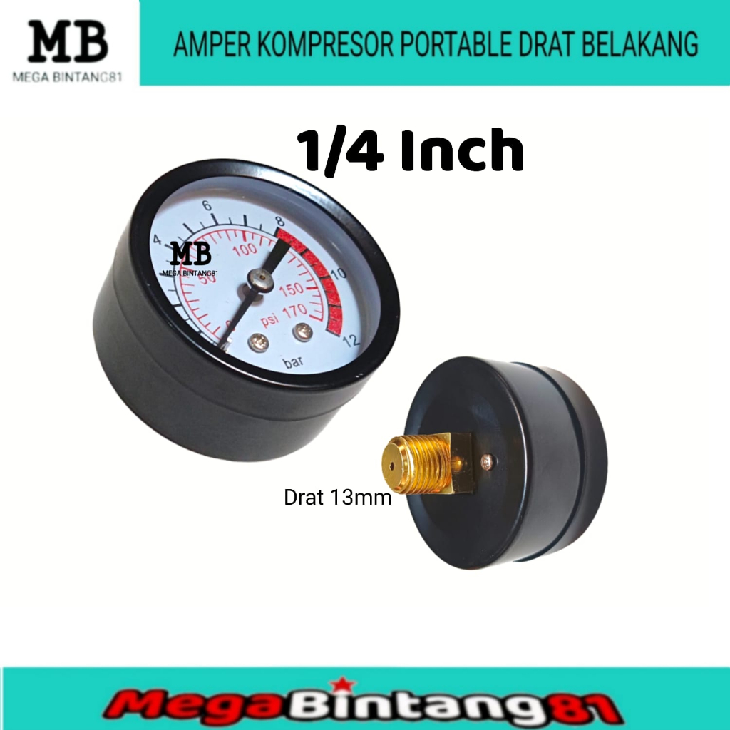 Manometer Pressure Gauge Pressur Pressure Gauge Kompresor Portable Amper kompresor Ampere Kompresor 
