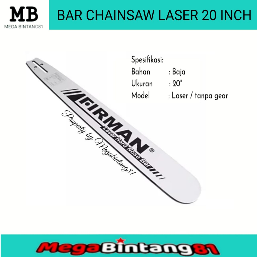 Bar mesin chainsaw 20" inch 5200/5800 Gigi FIRMAN