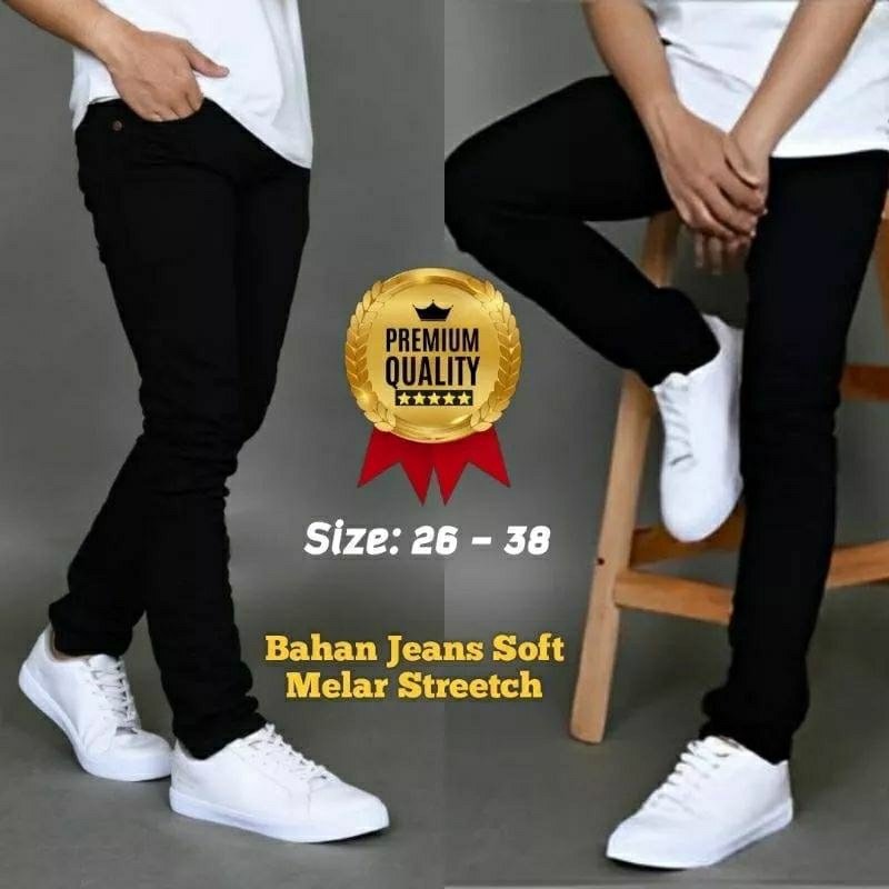 CELANA SOFT JEANS PRIA|SOFT JEANS HITAM|CELANA LVS HITAM|CELANA PANJANG PRIA|CELANA JEANS PRIA