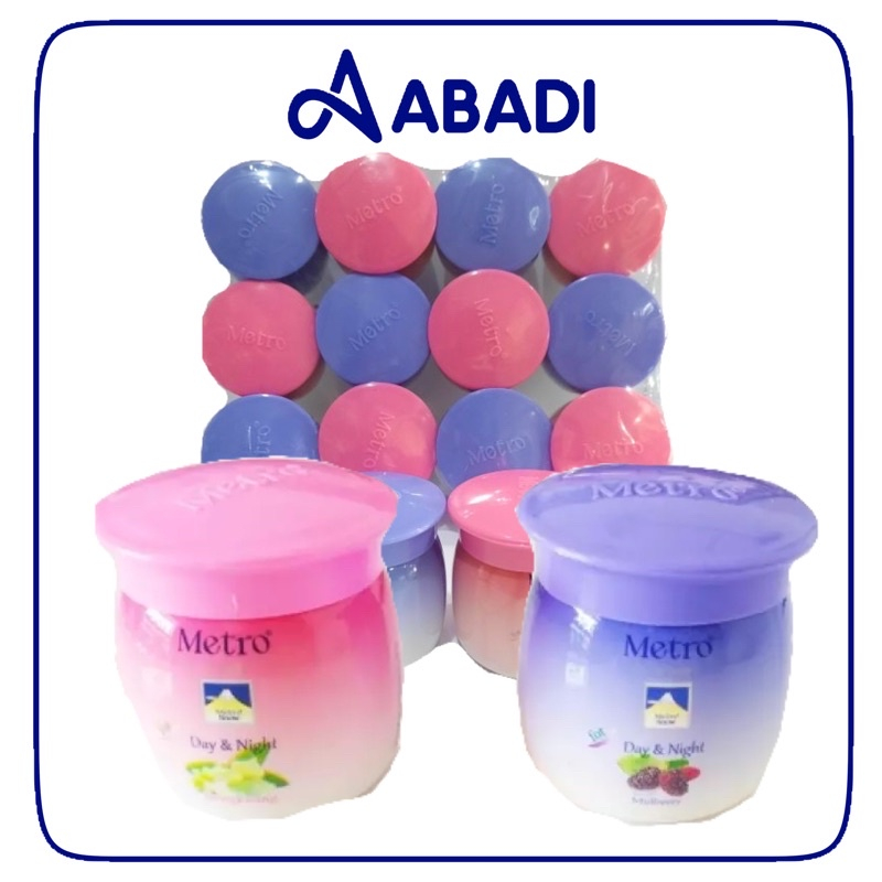 (GROSIR) CREAM METRO 45gr SNOW FOR DAY & NIGHT WITH BENGKOANG DAN MULBERRY | 1 Pak isi 12pcs