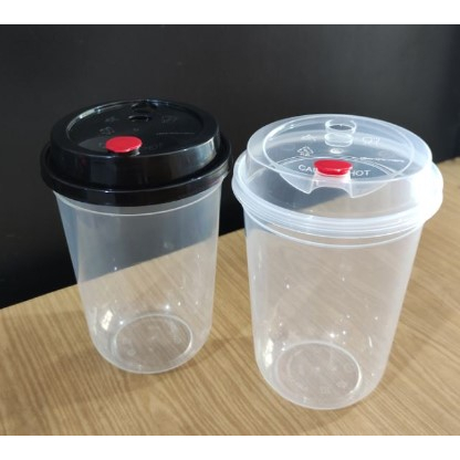 Gelas Plastik PP Cup Injection 16 Oz Oval 500ml (1 Slop isi 25 Pcs) *TEBAL & ANTI TUMPAH