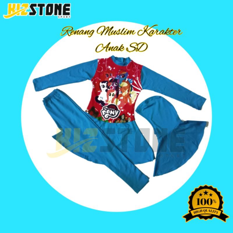 Baju Renang Muslim Karakter Anak TK dan SD / Baju Renang Muslim Anak