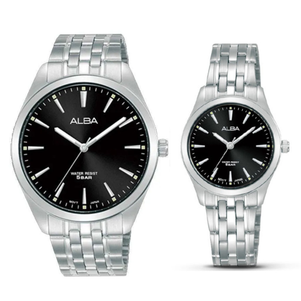 Jam Tangan Alba Couple Dial Black Harga Satuan Original