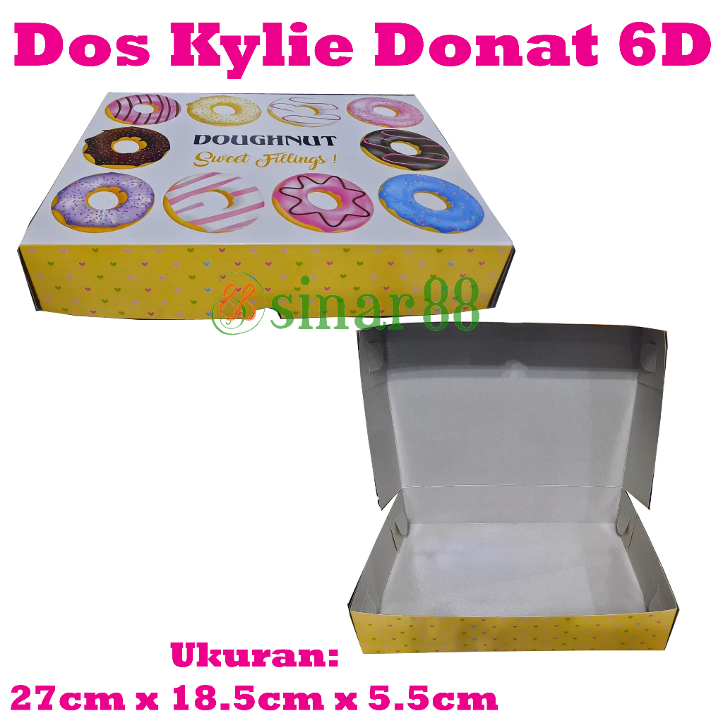 

Dus Donat Kylie isi 6 per 10 lembar