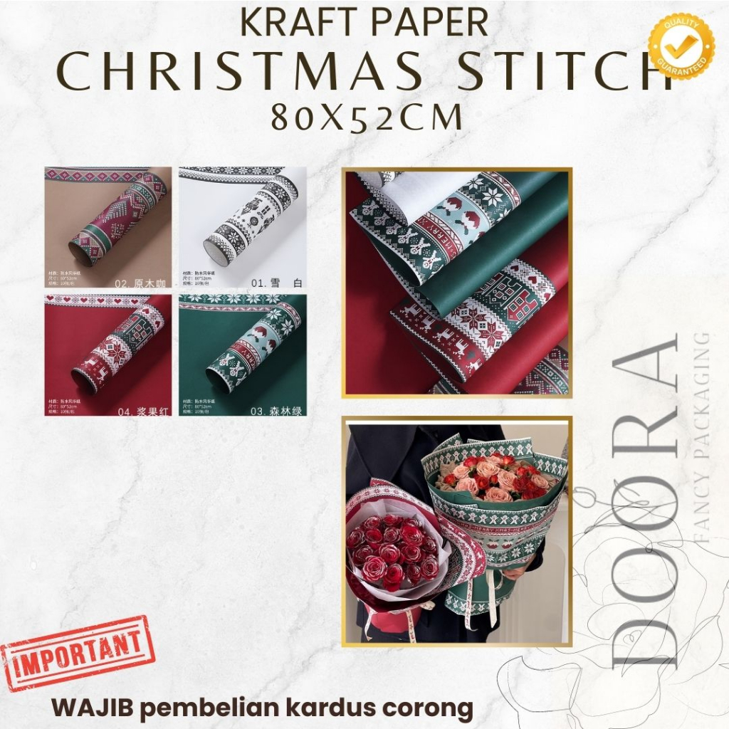 

Kertas Kado Wrapping Paper Christmas Kraft Paper 80x52cm