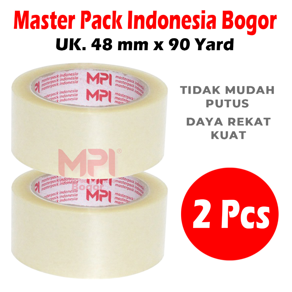 

[ 2 PCS ] Lakban Bening 48 MM x 90 YARD / Lakban Untuk Packing - Lakban Master Pack Indonesia