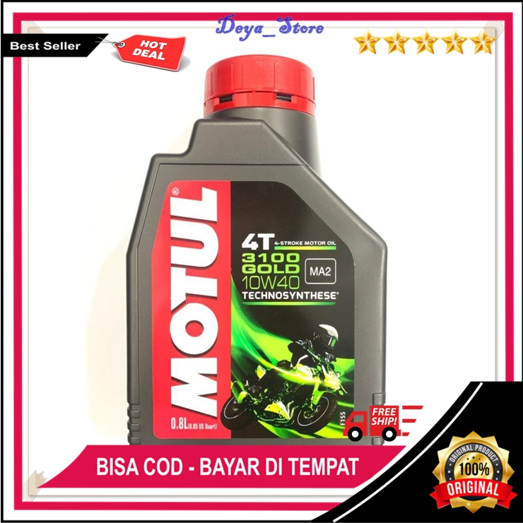 Oli Motor Motul 4 Tak Original Motul 3100 Gold Sae 10W40 800Ml Technosynthese Dijamin 100% ORI Motul