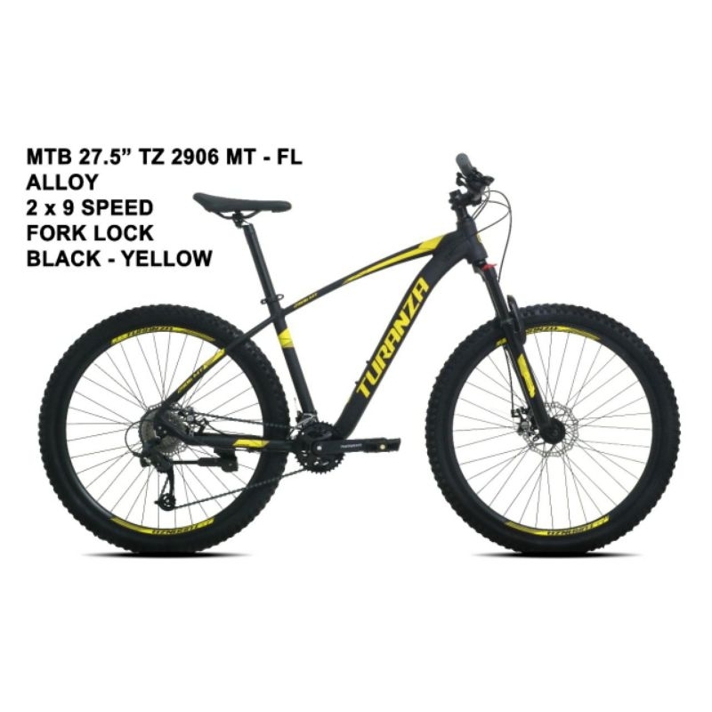 SEPEDA GUNUNG DEWASA MTB TURANZA 2906 MT ALLOY 2 X 9SPEED UK 27.5