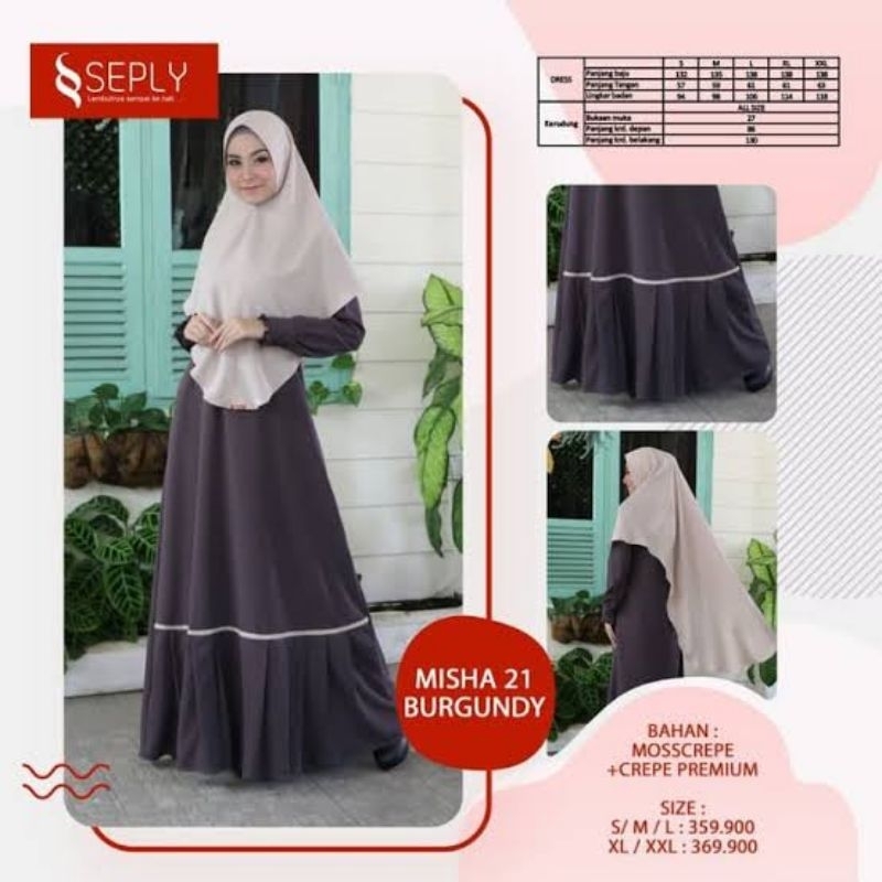 Gamis Syar'i Set Khimar Misha 21 Seply