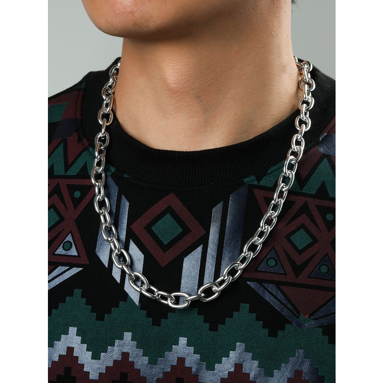 Kalung Titanium Pria Punk Model Rantai Kapal Besar 8mm Panjang Anti Karat Dan Tahan Lama - Rantai Be