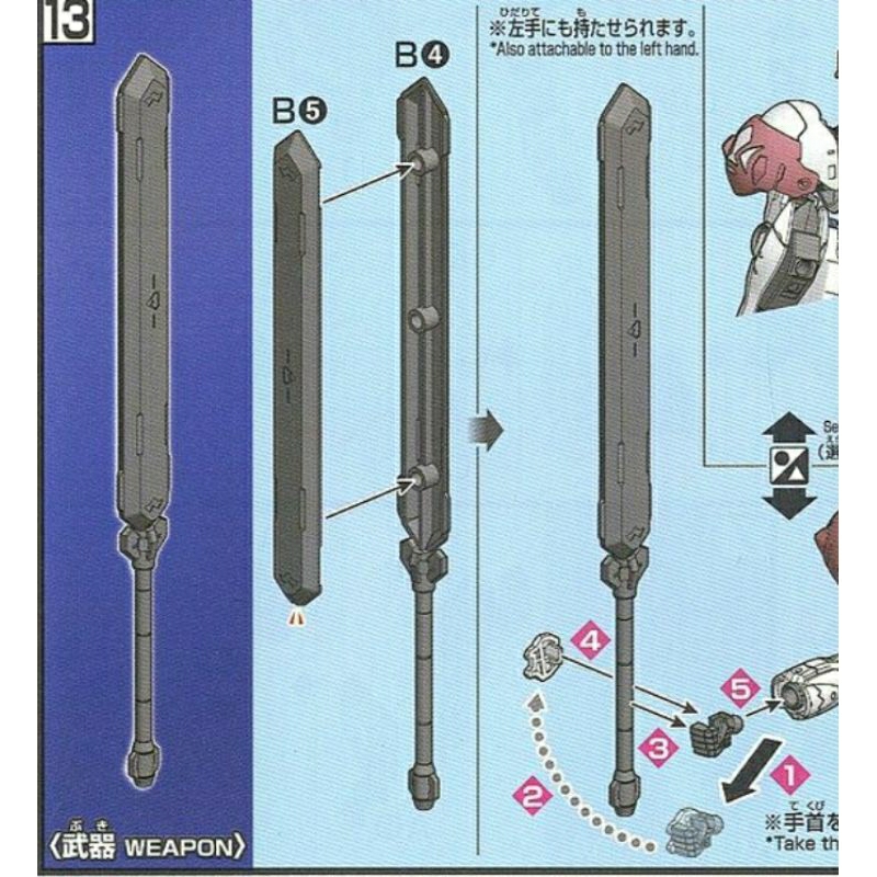 HGIBO 1/144 HIGH GRADE HG GUNDAM BARBATOS LUPUS PART SWORD MACE