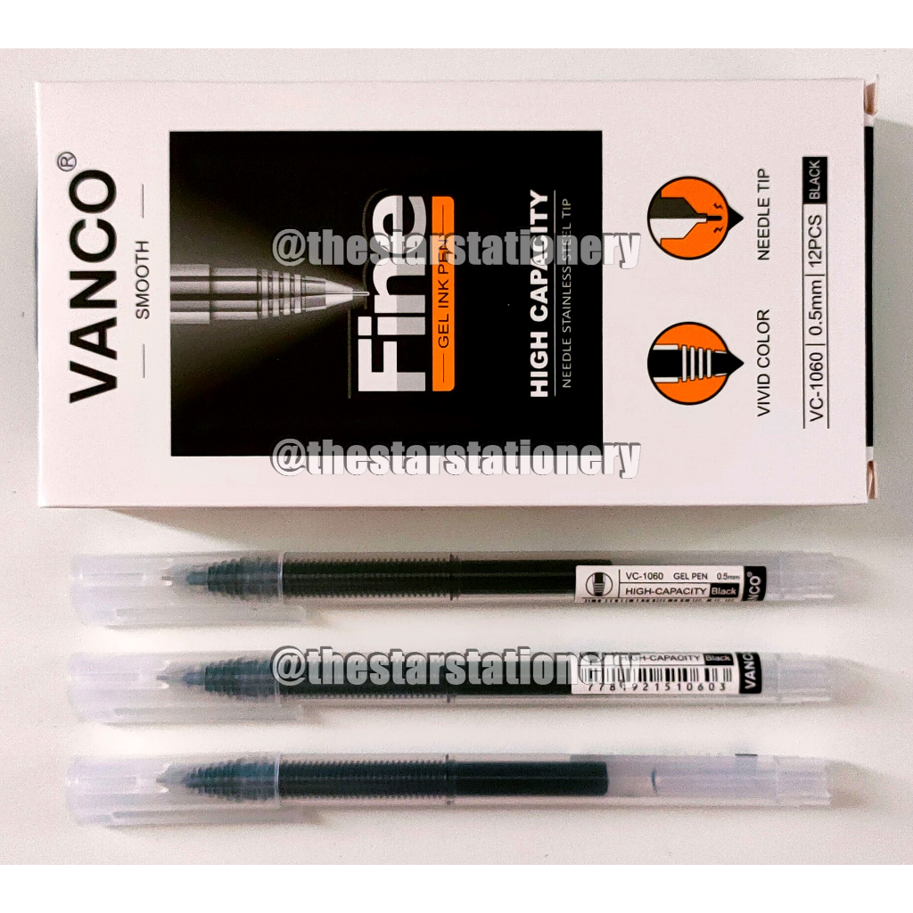 

(1 Biji) GROSIR Bolpen Vanco VC-1060 0.5 mm Fine Gel Pen / Gel Pen Vanco VC1060 (1 Biji)