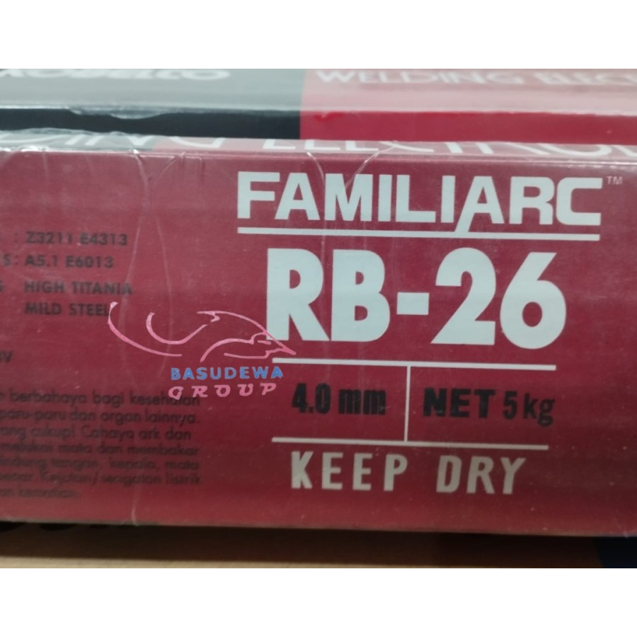 KAWAT LAS RB-26 4mm x 400mm (5KG) / KAWAT LAS RB 26 4 mm PER 5KG
