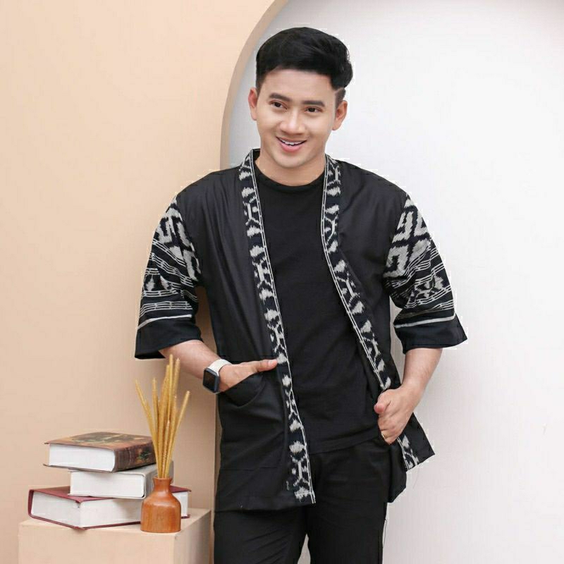 BATIK TENUN KIMONO OUTER TENUN UNISEX BAJU LUARAN ROMPI BLAZER