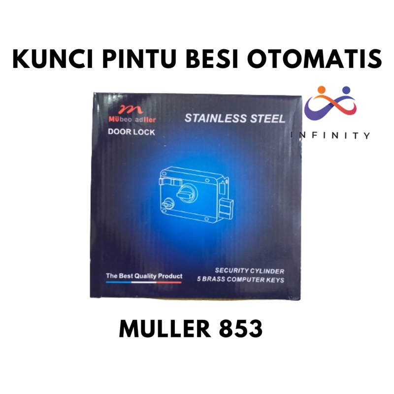 MULLER Kunci Otomatis 853 SS Stainless / Pintu Besi Gerbang / Garasi INFJ