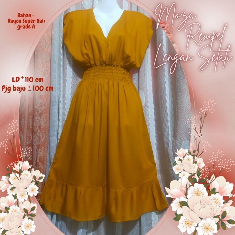 Dress Moza Rempel lengan setali //Dress Moza Bali //Daster Bali