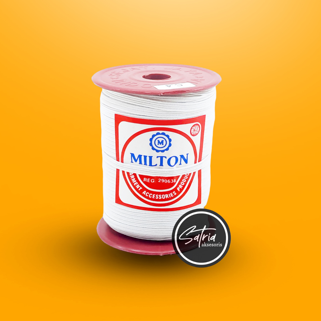 Tali Karet Elastic Milton Putih SJ4 4mm / Tali Karet Kolor