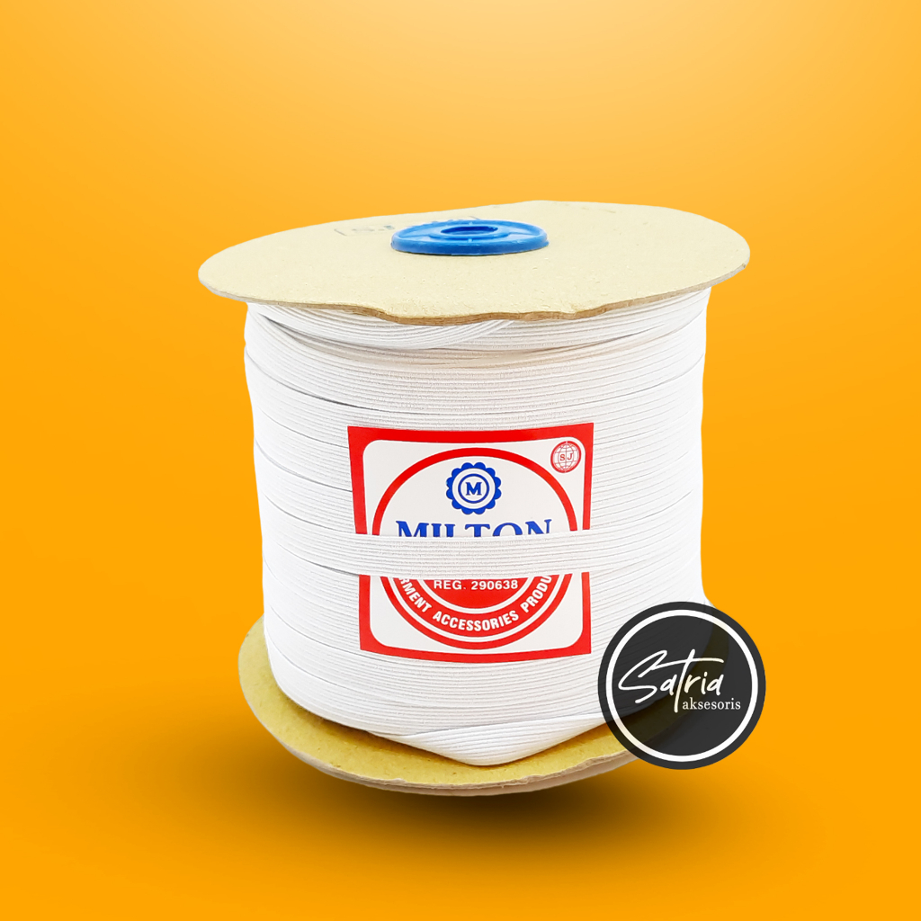 Tali Karet Elastic Milton Putih SJ10 10mm Tali Karet Kolor