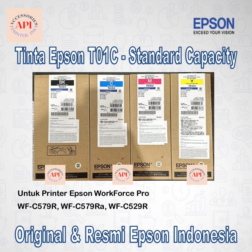 Tinta Epson T01C Set Standard Capacity - Tinta Printer Epson WF C579R WF-C579R - Original