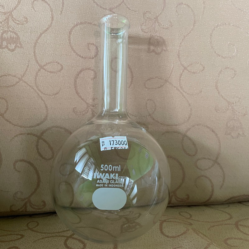 BOILING FLASK, ROUND BOTTOM 500 ML IWAKI / LABU DIDIH IWAKI