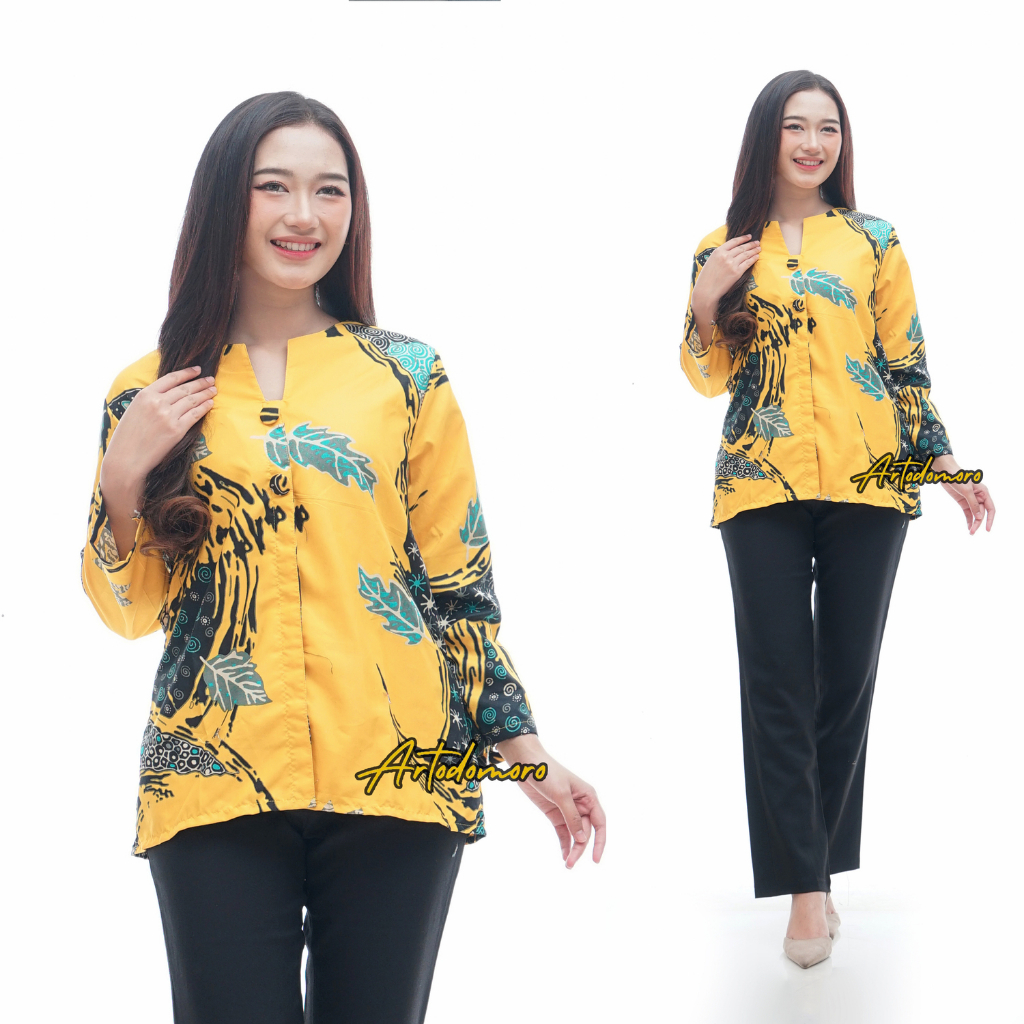 Artodomoro Blouse Batik Wanita Motif Pulau Kuning