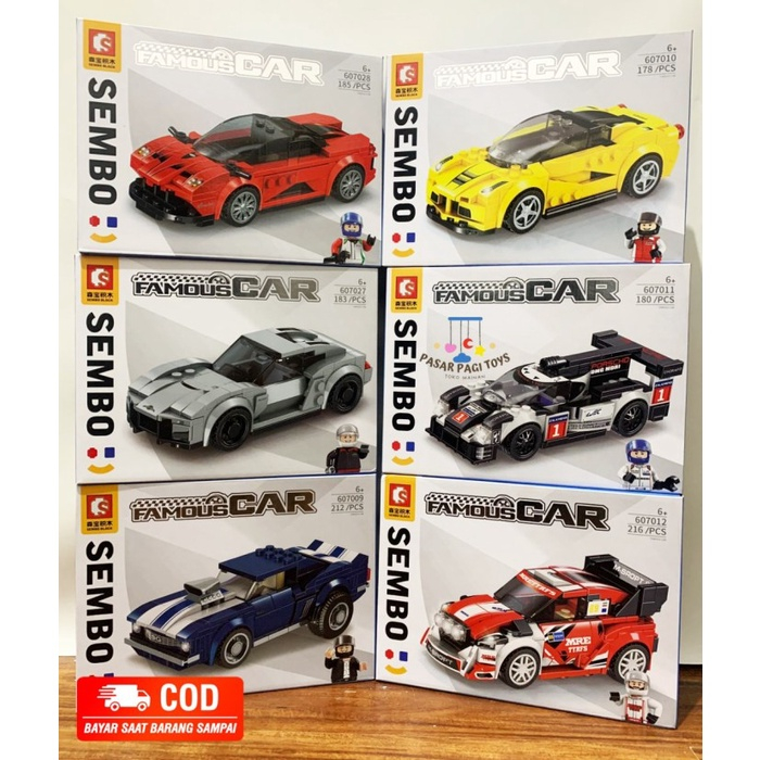 Sembo Block Technic Car - Rakit Mobil Racing Famous Car