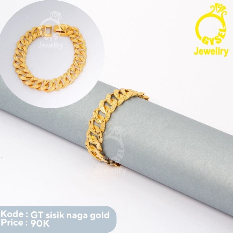 GT Sisik Naga Gold - Gelang Titanium Sisik Naga Gold