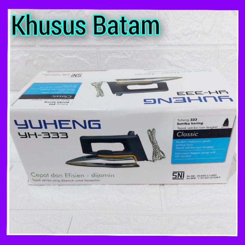 SETRIKA YUHENG YH-333/SETRIKA KERING Cepat dan efisien (KHUSUS BATAM)