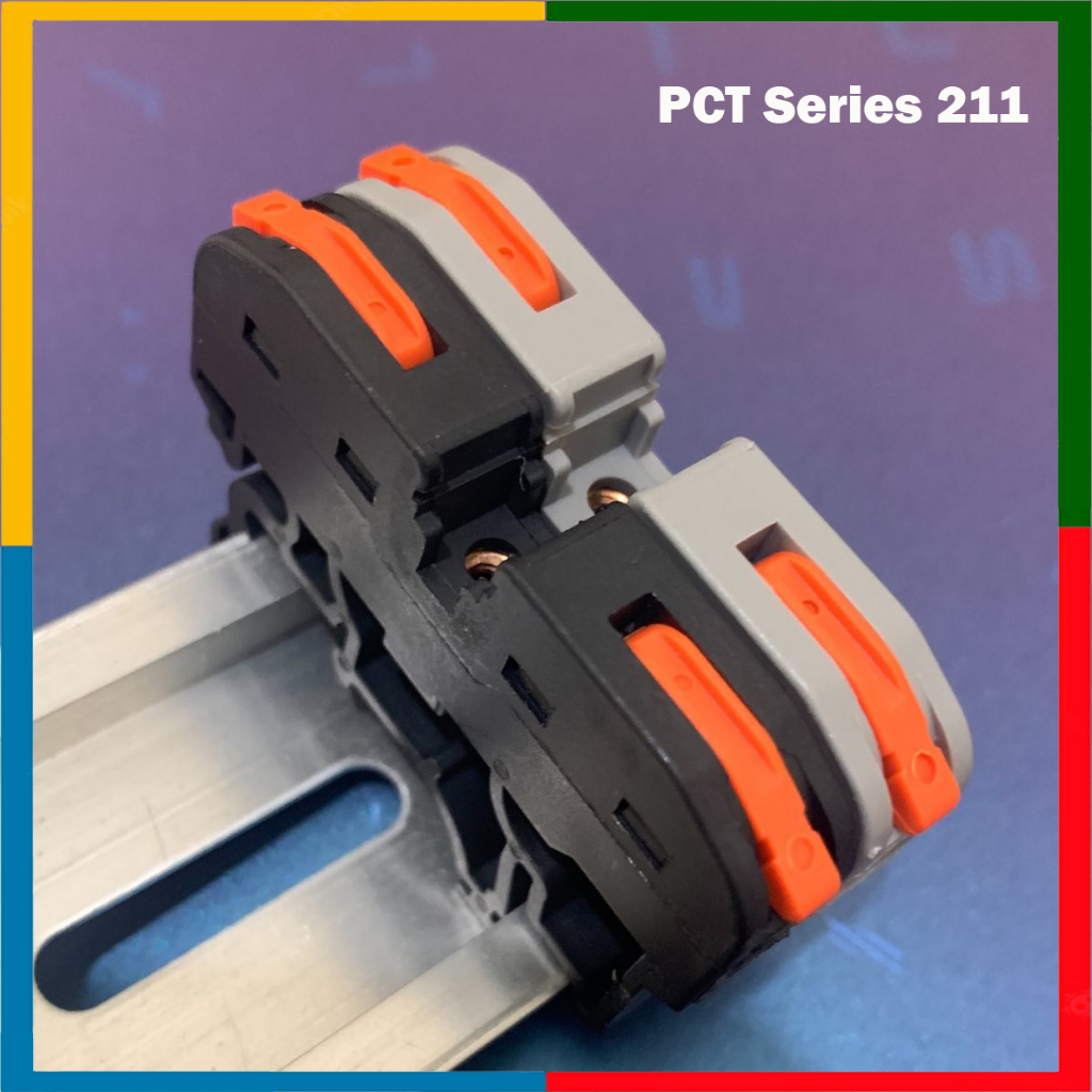 Konektor Kabel Din Rail PCT 211 OEM Wago Connector PCT-211 Black Grey