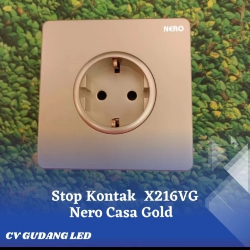 Stopkontak Gold X216VG Nero Casa