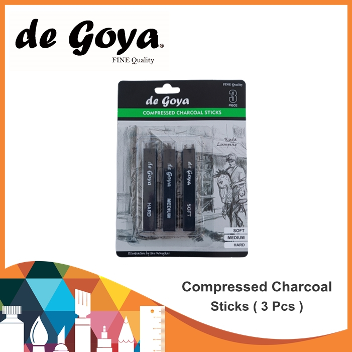 

De Goya Compressed Charcoal Sticks 3 Pcs / Compressed Charcoal / Charcoal Stick