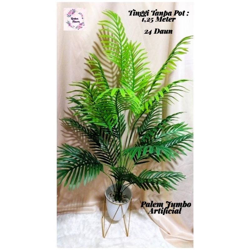 Palem Artificial Jumbo Premium X24 Free Pot+Batuan Alam