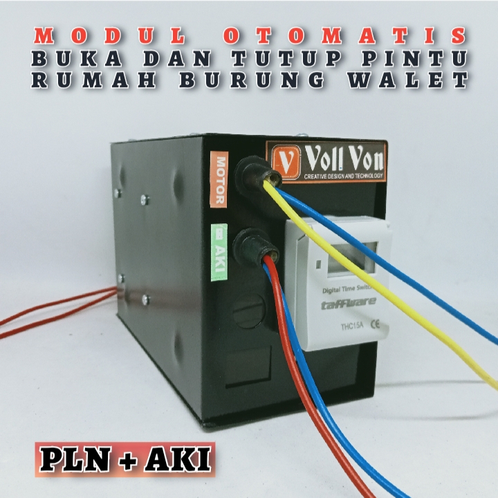Modul otomatis buka dan tutup pintu rumah burung walet power PLN AKI